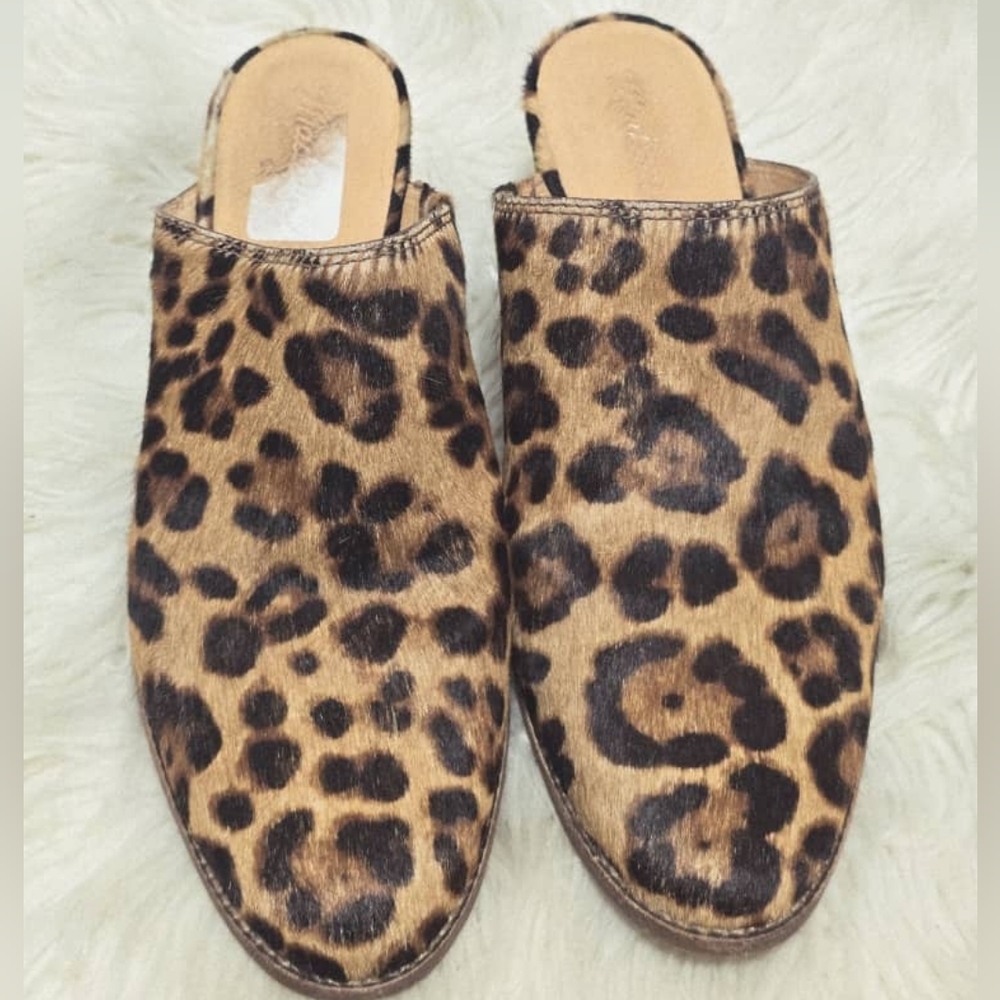 Madewell The Harper Mule Leopard Calf Hair Madewell Bethesda Row Size 9 - Picture 3 of 9